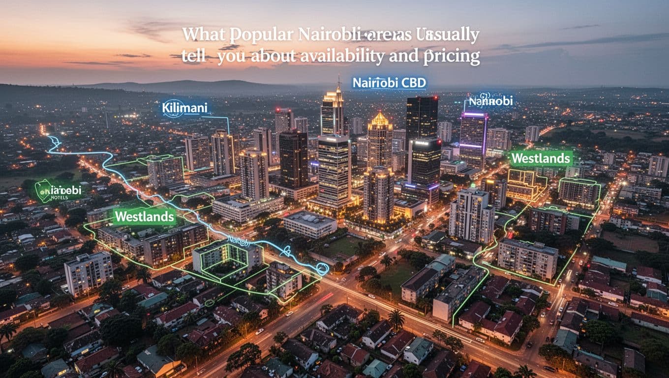 How the Escorts in Nairobi Scene Works Today 3 Xxnairobi- Best Escorts in Nairobi Directory in Kenya Illustrative aerial view of Nairobi cityscape at dusk, highlighting upscale areas Kilimani, Westlands, and Nairobi CBD with glowing lights from hotels and apartments. Vibrant colors, clean composition, high detail, no labels, text, or people.