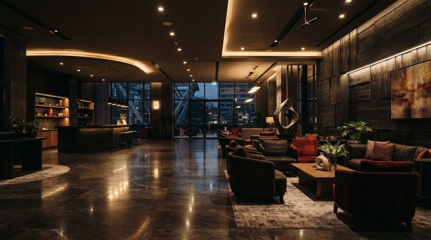 Female Companions Nairobi: A Safer Search Guide 2 Xxnairobi- Best Escorts in Nairobi Directory in Kenya Upscale Nairobi hotel lobby with marble floors, lounge seating, and warm lighting.