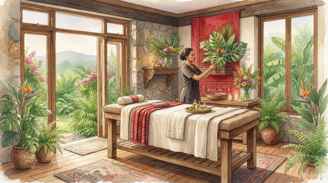 Nairobi Massage Reddit: Finding Legit Local Options 1 Xxnairobi Escorts-Nairobi Escorts Near You For Fun A softly lit Nairobi spa room with a wooden massage table and tropical plants.