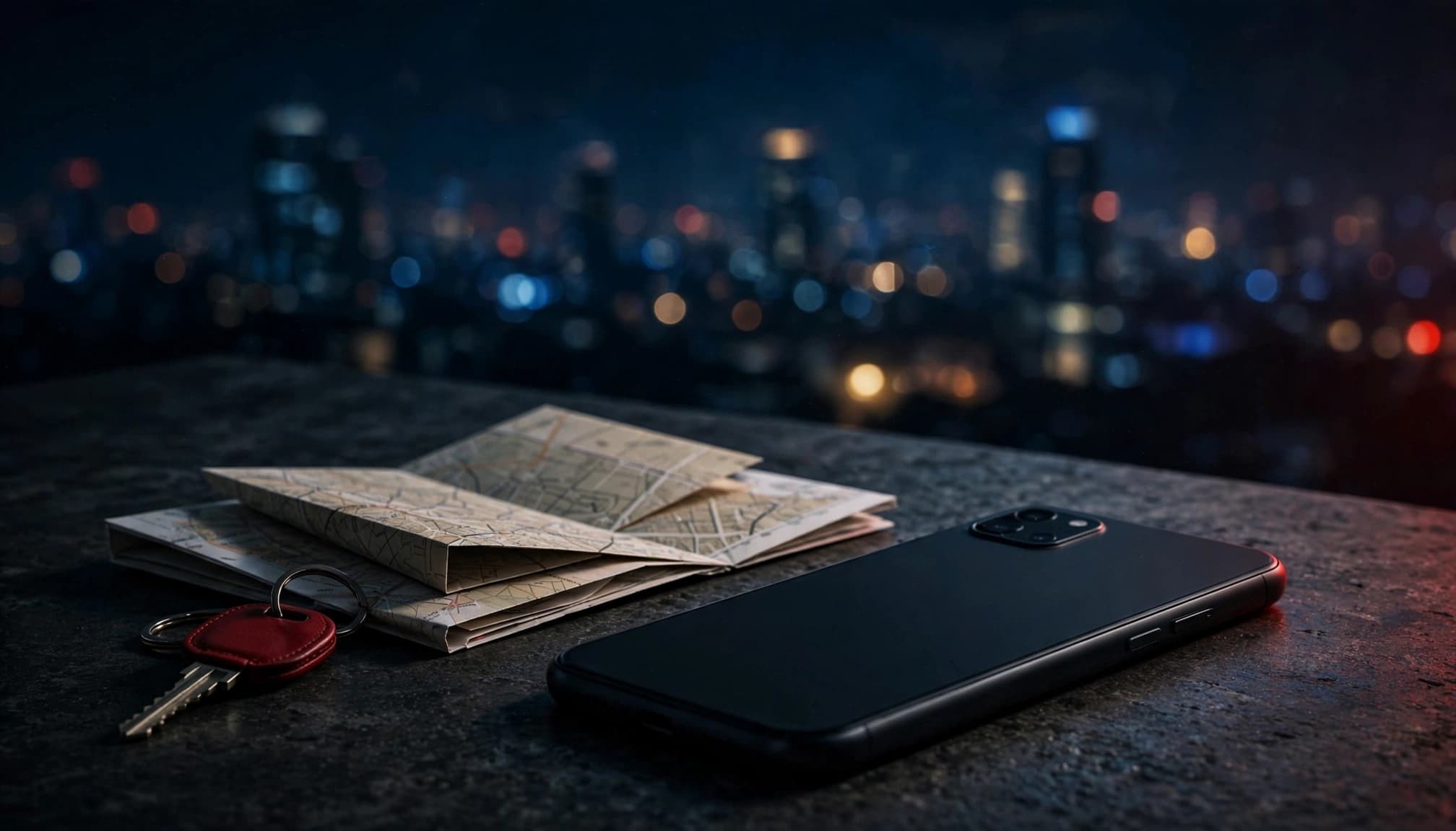 Male Escorts Nairobi: A Safer Adult Search Guide 15 Xxnairobi- Best Escorts in Nairobi Directory in Kenya A smartphone, folded map, and room key on a dark table with Nairobi lights behind.